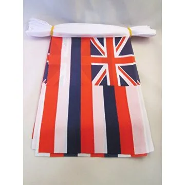 GUIRLANDE 6 mètres 20 DRAPEAUX HAWAII 21x15 cm - DRAPEAU HAWAIIEN 15 x 21 cm