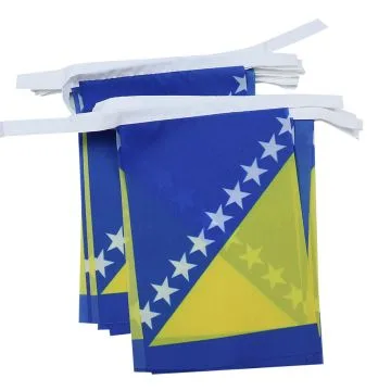 GUIRLANDE 6 mètres 20 DRAPEAUX BOSNIE-HERZÉGOVINE 21x15 cm - DRAPEAU BOSNIAQUE 15 x 21 cm