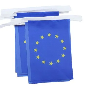 GUIRLANDE 6 mètres 20 DRAPEAUX EUROPE 21x15 cm - DRAPEAU EUROPÉEN 15 x 21 cm
