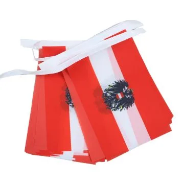 GUIRLANDE 6 mètres 20 DRAPEAUX AUTRICHE AVEC AIGLE 21x15 cm - DRAPEAU AUTRICHIEN 15 x 21 cm