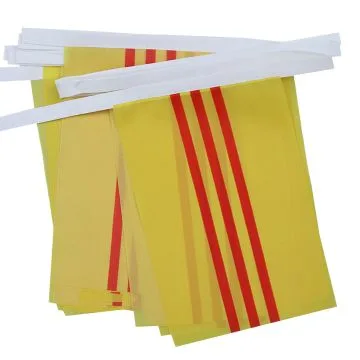 Guirlande 6 mètres 20 Drapeaux Sud Vietnam 21x15 cm - Drapeau vietnamien 15 x 21 cm