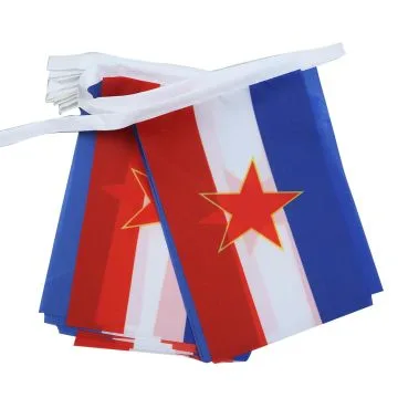 Guirlande 6 mètres 20 Drapeaux Yougoslavie 21x15 cm - Drapeau yougoslave 15 x 21 cm