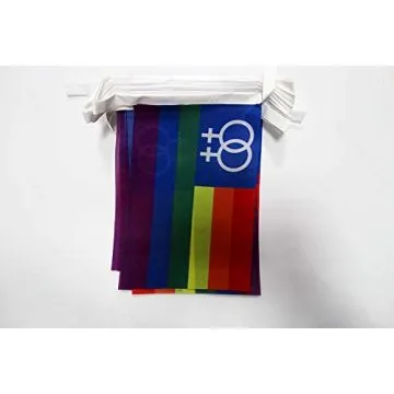 Guirlande 6 mètres 20 Drapeaux Arc-en-Ciel Double Venus 21x15 cm - Drapeau gay 15 x 21 cm