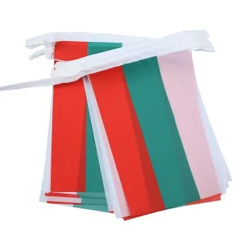 GUIRLANDE 6 mètres 20 DRAPEAUX BULGARIE 21x15 cm - DRAPEAU BULGARE 15 x 21 cm