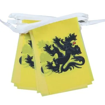 GUIRLANDE 6 mètres 20 DRAPEAUX FLANDRES 21x15 cm - DRAPEAU FLAMAND 15 x 21 cm