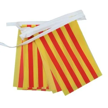 GUIRLANDE 6 mètres 20 DRAPEAUX CATALOGNE 21x15 cm - DRAPEAU CATALAN 15 x 21 cm
