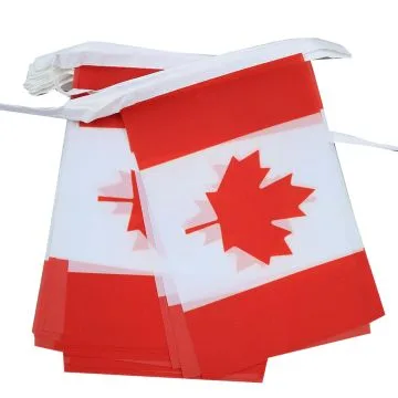 GUIRLANDE 6 mètres 20 DRAPEAUX CANADA 21x15 cm - DRAPEAU CANADIEN 15 x 21 cm