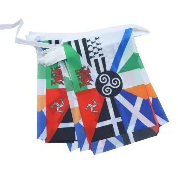 GUIRLANDE 6 mètres 20 DRAPEAUX CELTIQUE MULTI 21x15 cm - DRAPEAU CELTE 15 x 21 cm