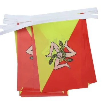 Guirlande 6 mètres 20 Drapeaux Sicile 21x15 cm - Drapeau sicilien 15 x 21 cm