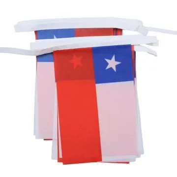 GUIRLANDE 6 mètres 20 DRAPEAUX CHILI 21x15 cm - DRAPEAU CHILIEN 15 x 21 cm