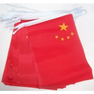 GUIRLANDE 6 mètres 20 DRAPEAUX CHINE 21x15 cm - DRAPEAU CHINOIS 15 x 21 cm
