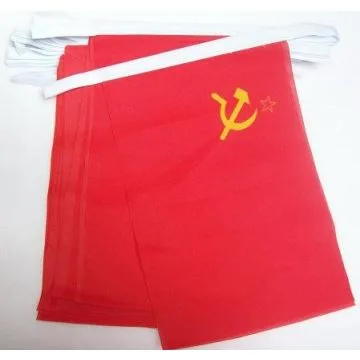 GUIRLANDE 6 mètres 20 DRAPEAUX URSS 21x15 cm - DRAPEAU COMMUNISTE 15 x 21 cm