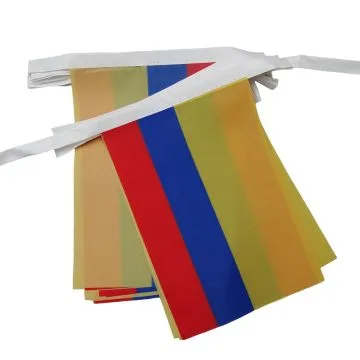 GUIRLANDE 6 mètres 20 DRAPEAUX COLOMBIE 21x15 cm - DRAPEAU COLOMBIEN 15 x 21 cm