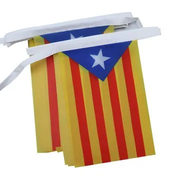 GUIRLANDE 6 mètres 20 DRAPEAUX CATALOGNE ESTELADA 21x15 cm - DRAPEAU CATALAN INDÉPENDENTISTE 15 x 21 cm