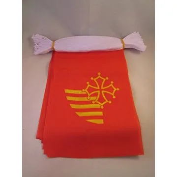 GUIRLANDE 6 mètres 20 DRAPEAUX LANGUEDOC-ROUSSILLON 21x15 cm - DRAPEAU LANGUEDOCIEN 15 x 21 cm