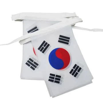 GUIRLANDE 6 mètres 20 DRAPEAUX CORÉE DU SUD 21x15 cm - DRAPEAU CORÉEN 15 x 21 cm