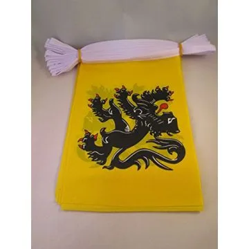 GUIRLANDE 6 mètres 20 DRAPEAUX NORD-PAS-DE-CALAIS 21x15 cm - DRAPEAU NORD-PAS-DE-CALAISIEN 15 x 21 cm