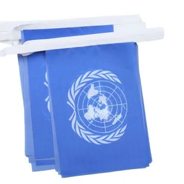 GUIRLANDE 6 mètres 20 DRAPEAUX ONU 21x15 cm - DRAPEAU DES NATIONS UNIES 15 x 21 cm