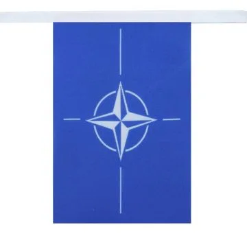 GUIRLANDE 6 mètres 20 DRAPEAUX OTAN 21x15 cm - DRAPEAU DE L\'OTAN 15 x 21 cm