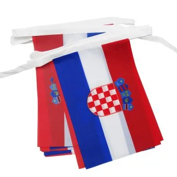 GUIRLANDE 6 mètres 20 DRAPEAUX CROATIE 21x15 cm - DRAPEAU CROATE 15 x 21 cm