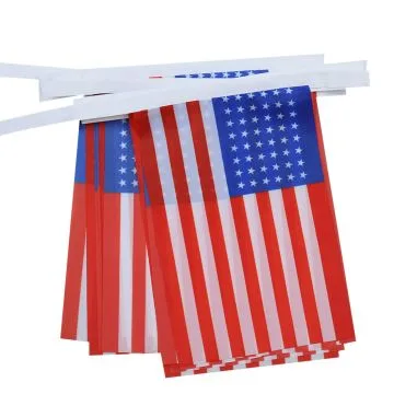 Guirlande 6 mètres 20 Drapeaux USA 48 étoiles 21x15 cm - Drapeau américain avec 48 étoiles 15 x 21 cm