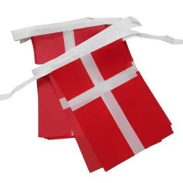 GUIRLANDE 6 mètres 20 DRAPEAUX DANEMARK 21x15 cm - DRAPEAU DANOIS 15 x 21 cm