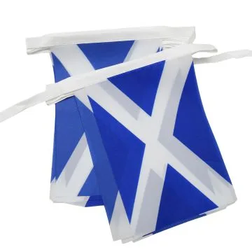 GUIRLANDE 6 mètres 20 DRAPEAUX ECOSSE 21x15 cm - DRAPEAU ÉCOSSAIS 15 x 21 cm