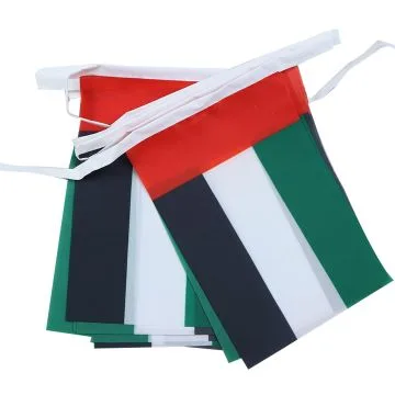 GUIRLANDE 6 mètres 20 DRAPEAUX EMIRATS ARABES UNIS 21x15 cm - DRAPEAU Í?MIRATI 15 x 21 cm
