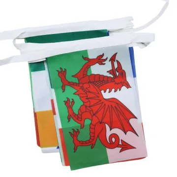 GUIRLANDE 6 mètres 18 DRAPEAUX TOURNOI DES 6 NATIONS DE RUGBY 21x15 cm - DRAPEAU SIX NATIONS 15 x 21 cm