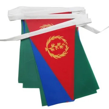 GUIRLANDE 6 mètres 20 DRAPEAUX ERYTHRÍ?E 21x15 cm - DRAPEAU Í?RYTHRÍ?EN 15 x 21 cm