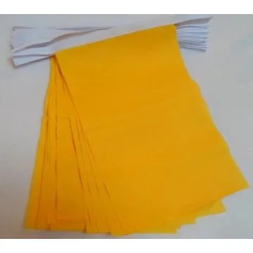 GUIRLANDE 6 mètres 20 DRAPEAUX UNICOLORE JAUNE 21x15 cm - DRAPEAU DE COULEUR JAUNE 15 x 21 cm