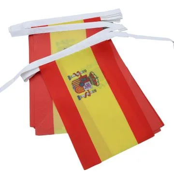 GUIRLANDE 6 mètres 20 DRAPEAUX ESPAGNE 21x15 cm - DRAPEAU ESPAGNOL 15 x 21 cm