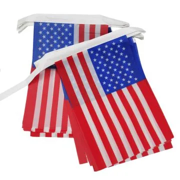 GUIRLANDE 6 mètres 20 DRAPEAUX ETATS-UNIS 21x15 cm - DRAPEAU AMÉRICAIN 15 x 21 cm