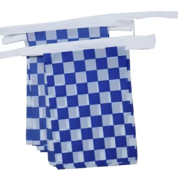 GUIRLANDE 6 mètres 20 DRAPEAUX DAMIER BLEU MARINE ET BLANC 21x15 cm - DRAPEAU Í? DAMIERS 15 x 21 cm