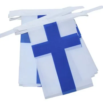 GUIRLANDE 6 mètres 20 DRAPEAUX FINLANDE 21x15 cm - DRAPEAU FINLANDAIS 15 x 21 cm