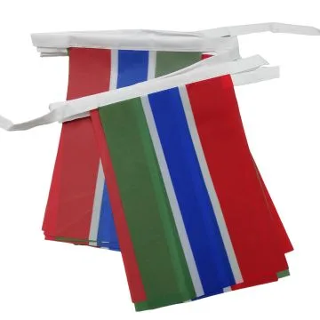 GUIRLANDE 6 mètres 20 DRAPEAUX GAMBIE 21x15 cm - DRAPEAU GAMBIEN 15 x 21 cm
