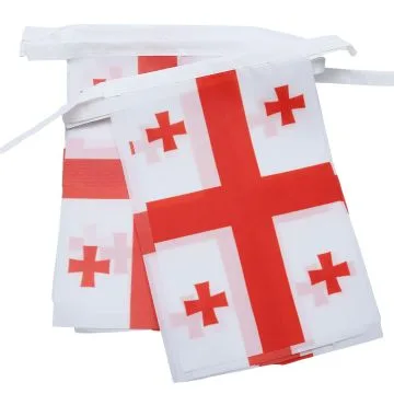 GUIRLANDE 6 mètres 20 DRAPEAUX GÍ?ORGIE 21x15 cm - DRAPEAU GÍ?ORGIEN 15 x 21 cm