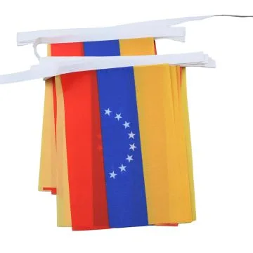 GUIRLANDE 6 mètres 20 DRAPEAUX VÉNÉZUELA SANS ECUSSON 21x15 cm - DRAPEAU VÉNÉZUELIEN 15 x 21 cm