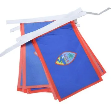 Guirlande 6 mètres 20 Drapeaux Guam 21x15 cm - Drapeau américain 15 x 21 cm