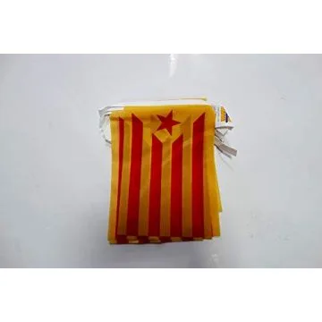 Guirlande 6 mètres 20 Drapeaux Catalogne Estelada Vermella 21x15 cm - Drapeau catalan indépendentiste 15 x 21 cm