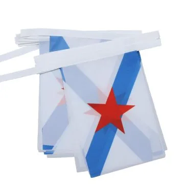 Guirlande 6 mètres 20 Drapeaux Galice Estreleira 21x15 cm - Drapeau de Galicia 15 x 21 cm
