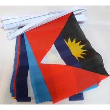 GUIRLANDE 9 mètres 30 DRAPEAUX 30 PAYS DES CARAÏBES 21x15 cm - DRAPEAU DE L\'ESPACE CARAÏBE 15 x 21 cm