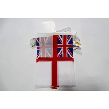 Guirlande 6 mètres 20 Drapeaux Marine militaire britannique 21x15 cm - Drapeau de l\'armée britannique 15 x 21 cm