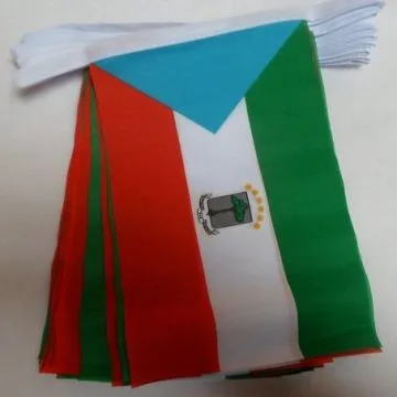 GUIRLANDE 6 mètres 20 DRAPEAUX GUINÍ?E Í?QUATORIALE 21x15 cm - DRAPEAU Í?QUATO-GUINÍ?EN 15 x 21 cm
