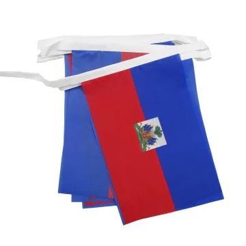 GUIRLANDE 6 mètres 20 DRAPEAUX HAÏTI 21x15 cm - DRAPEAU HAÏTIEN 15 x 21 cm