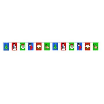 GUIRLANDE 8 mètres 24 DRAPEAUX DÉCORATION DE NOËL 21x15 cm - DRAPEAU  15 x 21 cm