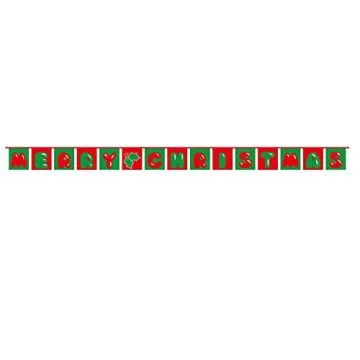 GUIRLANDE 5 mètres 15 DRAPEAUX JOYEUX NOËL TEXTE 21x15 cm - DRAPEAU  15 x 21 cm