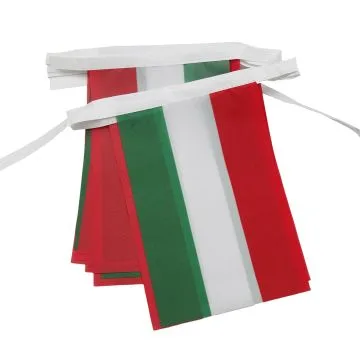 GUIRLANDE 6 mètres 20 DRAPEAUX HONGRIE 21x15 cm - DRAPEAU HONGROIS 15 x 21 cm