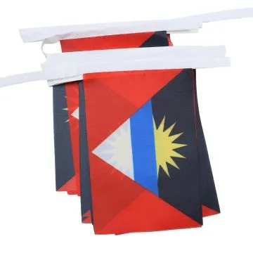 GUIRLANDE 6 mètres 20 DRAPEAUX ANTIGUA-ET-BARBADE 21x15 cm - DRAPEAU ANTIGUAIS 15 x 21 cm