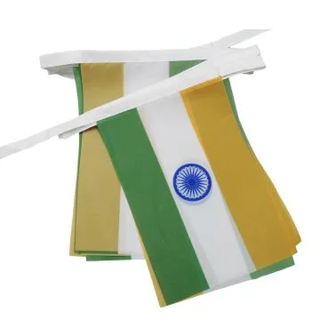 GUIRLANDE 6 mètres 20 DRAPEAUX INDE 21x15 cm - DRAPEAU INDIEN 15 x 21 cm